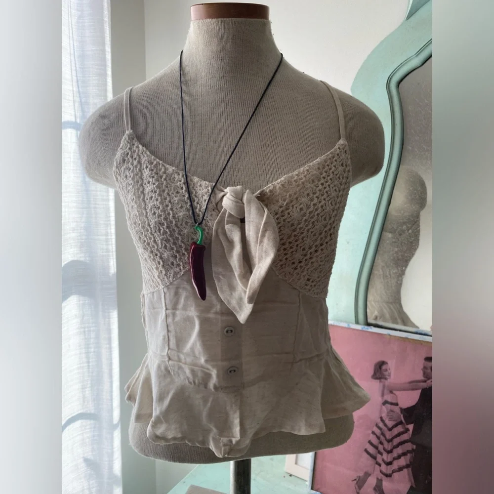 Cottage Core Boho Style Lace Blouse Size Small NWOT - Picture 2 of 8